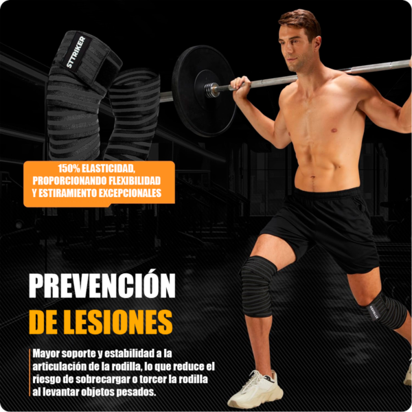 Bandas Rodilleras Gym Pesas Gimnasio - Imagen 3