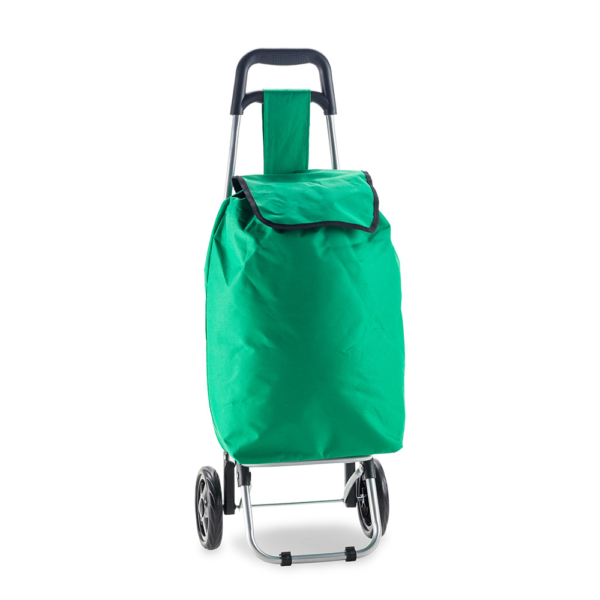 Carro para Mercado con Bolsa de Poliéster y Ruedas Resistentes - Soporta 25kg y Con soporte Vertical - Imagen 4